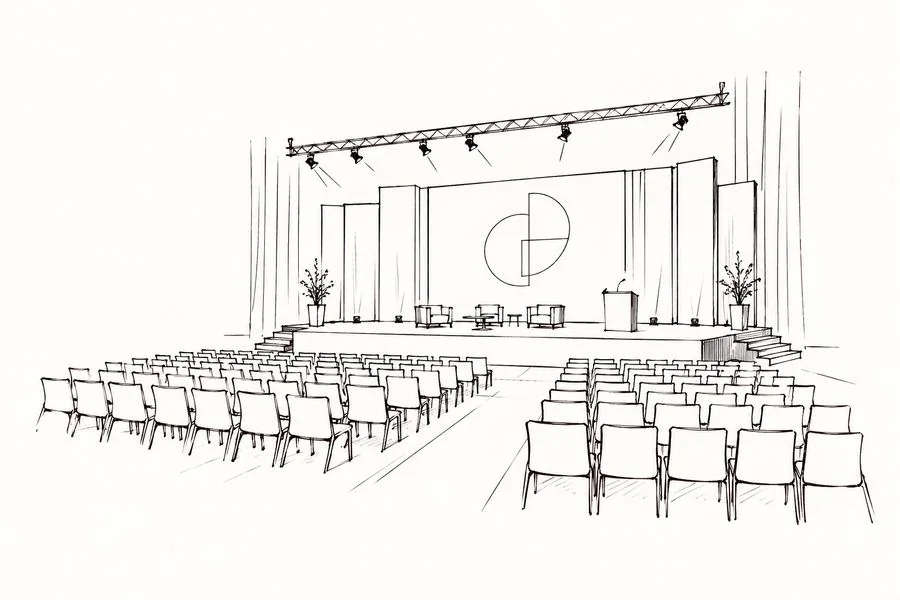 Stage decor concept sketch